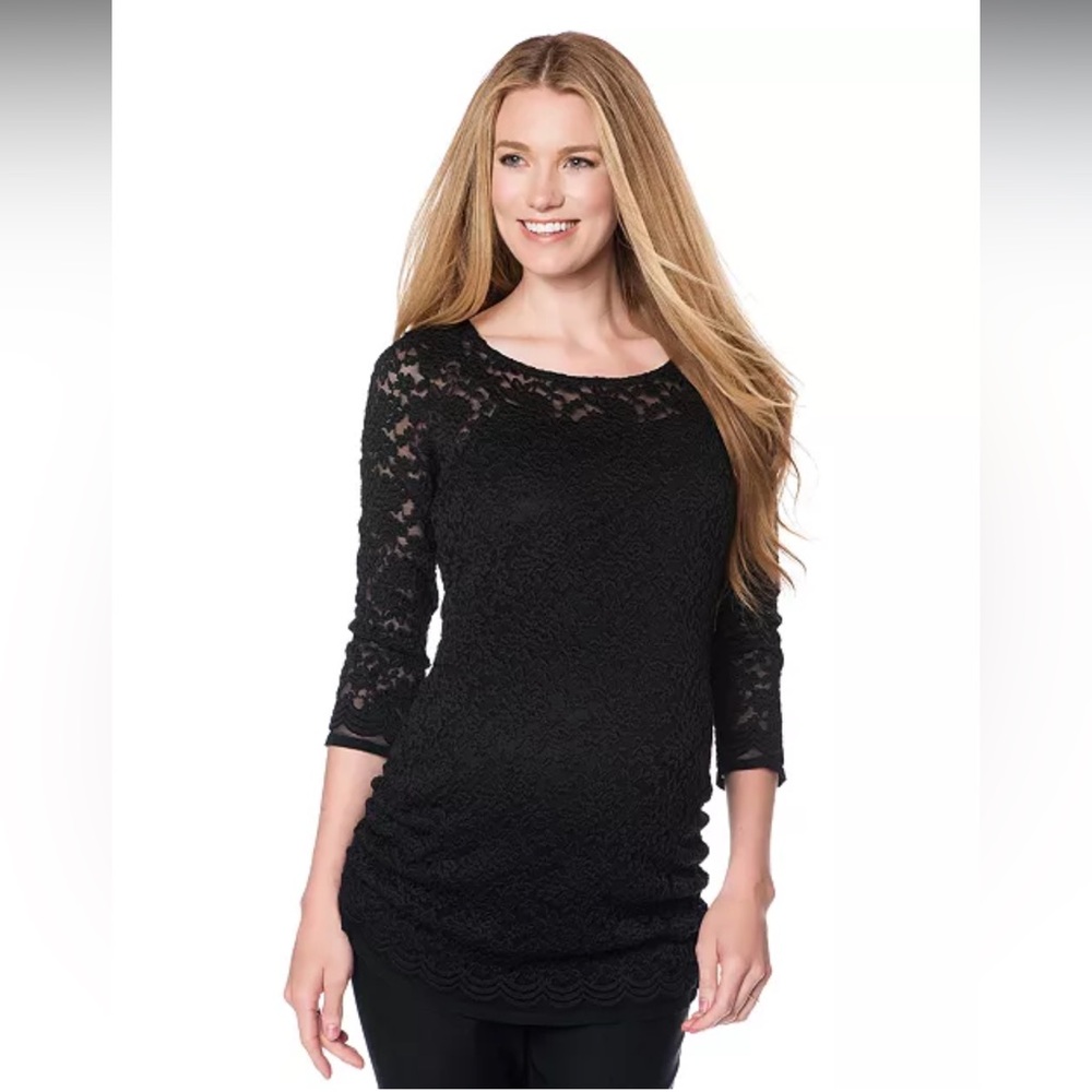 Jessica Simpson Black Lace Blouse Maternity